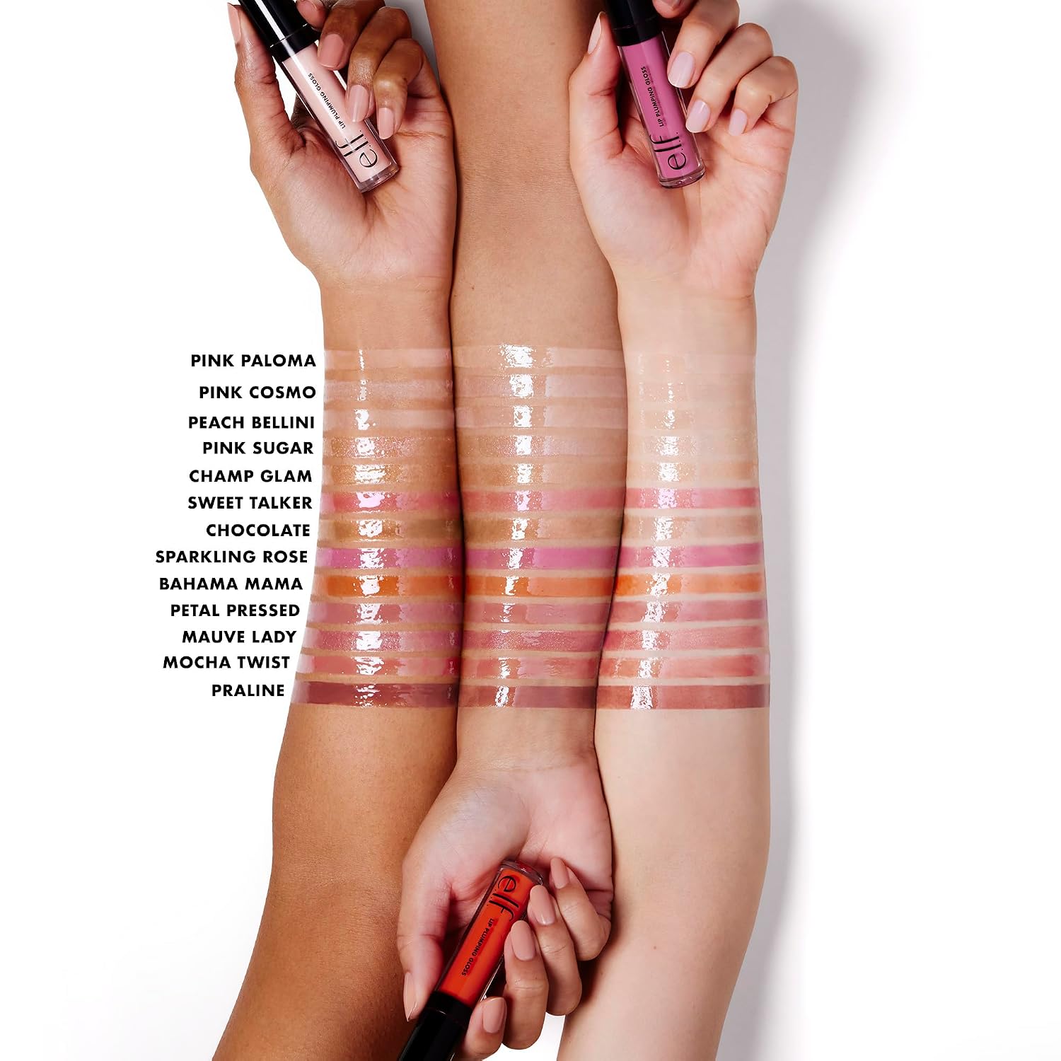 e.l.f. Lip Plumping Gloss. Chocolate Glaze | High-Shine Sheer Color. Hydrates & Creates Fuller Lips With Vitamin E. Vegan & Cruelty-Free. Chocolate Glaze. 0.09 Fl Oz