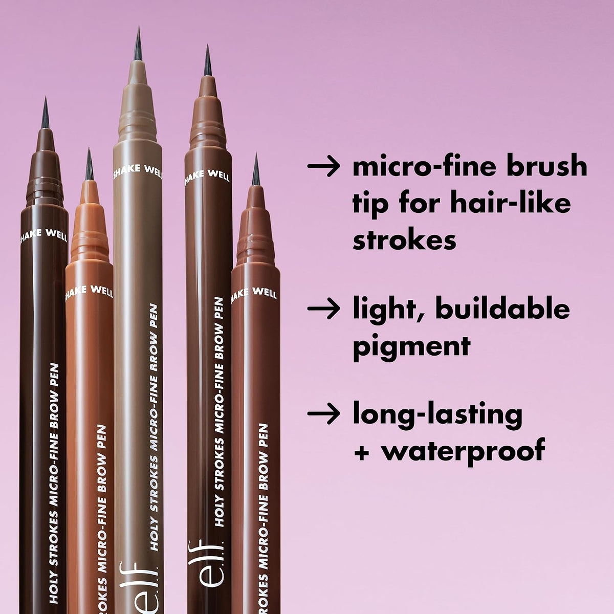 e.l.f. Holy Strokes Micro-Fine Brow Pen. Liquid Waterproof Eyebrow Makeup For Detailing & Adding Dimension. Vegan & Cruelty-Free. Auburn