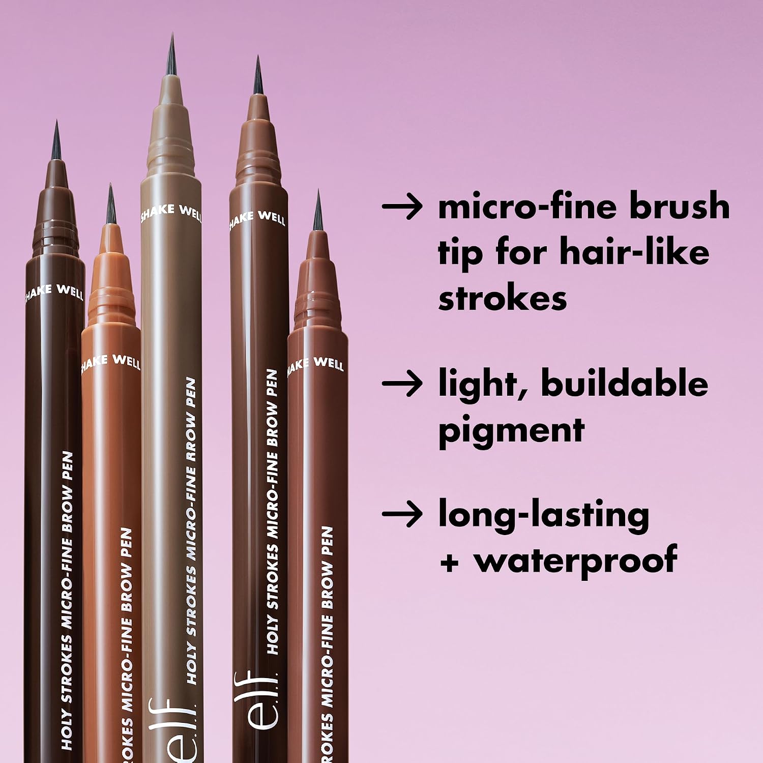 e.l.f. Holy Strokes Micro-Fine Brow Pen. Liquid Waterproof Eyebrow Makeup For Detailing & Adding Dimension. Vegan & Cruelty-Free. Taupe