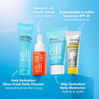 e.l.f. SKIN Wake the e.l.f. Up Skincare Kit | Travel-Size Hydrating Face Cleanser. Sunscreen. Moisturizer & Brightening Serum. Vegan & Cruelty-Free
