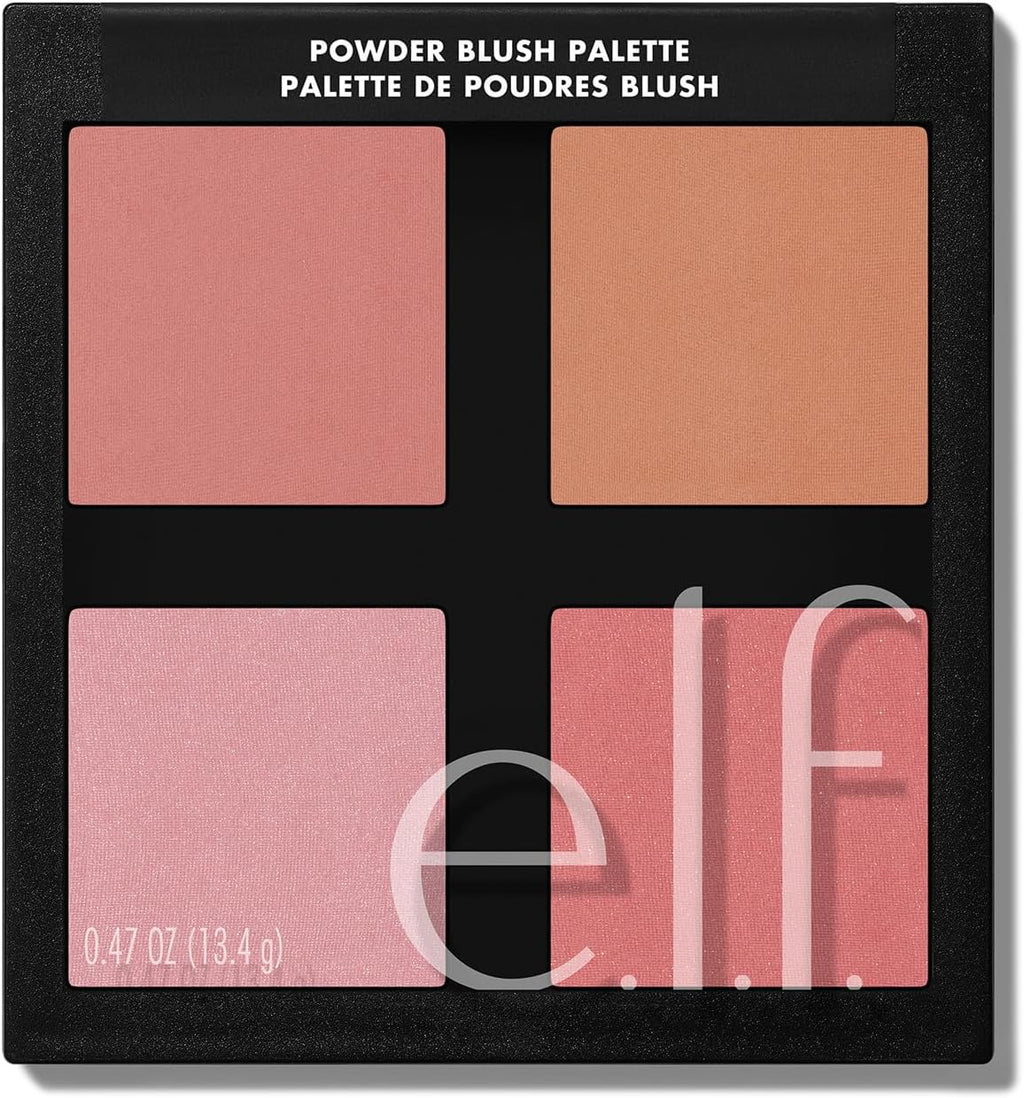 e.l.f. Cosmetics Powder Blush Palette. Four Blush Shades for Beautiful. Long-Lasting Pigment. Light