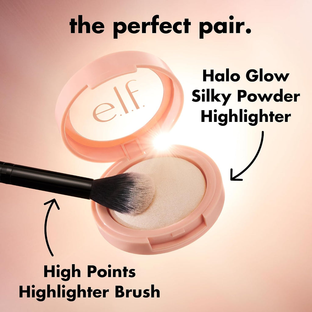 e.l.f. High Points Highlighter Brush. Soft & Tapered Face Makeup Brush For Illuminating & Creating Soft-Focus Glow. Vegan & Cruelty-Free