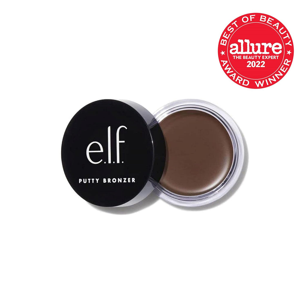 e.l.f. Putty Bronzer. Creamy & Highly Pigmented Formula. Creates a Long-Lasting Bronzed Glow. Infused with Argan Oil & Vitamin E. Beach. Please!. 0.35 Oz