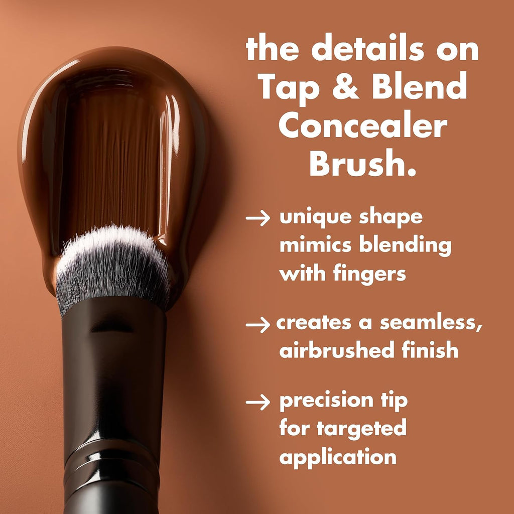 e.l.f. Tap & Blend Concealer Brush. Covers Blemishes & Dark Spots For An Airbrushed Finish With A Precision Tip. Synthetic. Vegan. & Cruelty-Free