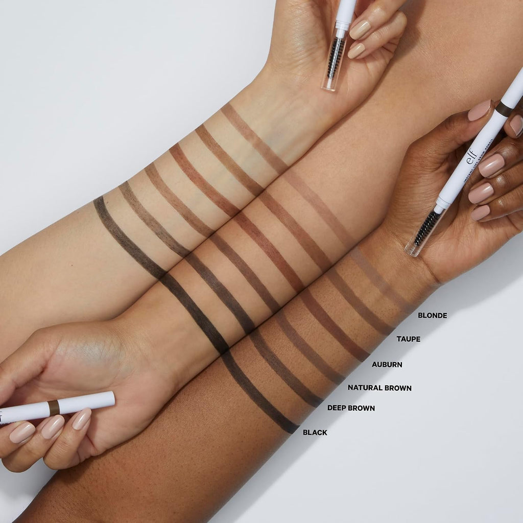 e.l.f. Instant Lift Brow Pencil. Dual-Sided. Neutral Brown. 2-Pack | Retractable Precision-Tip Brow Pencil with Grooming Spoolie for Buildable Natural-Looking Color. Vegan & Cruelty-Free