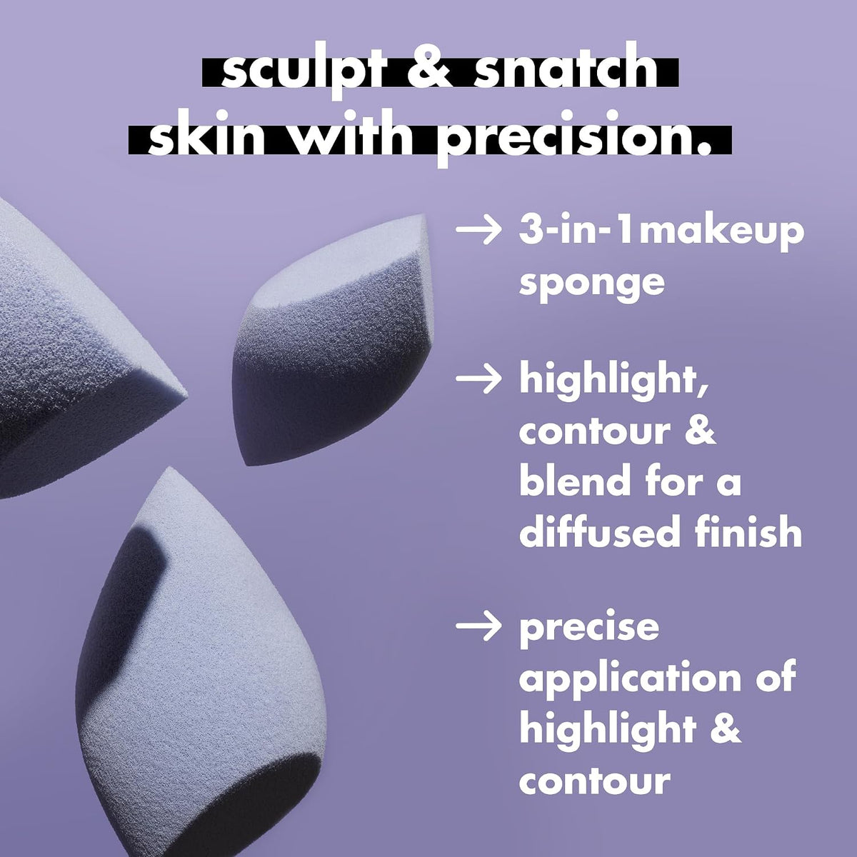 e.l.f. Precision Sculpting Sponge | 3-in-1 Sponge For Contouring & Blending To A Smooth Finish. Great For Cream & Powder Formulas. Vegan & Cruelty-Free
