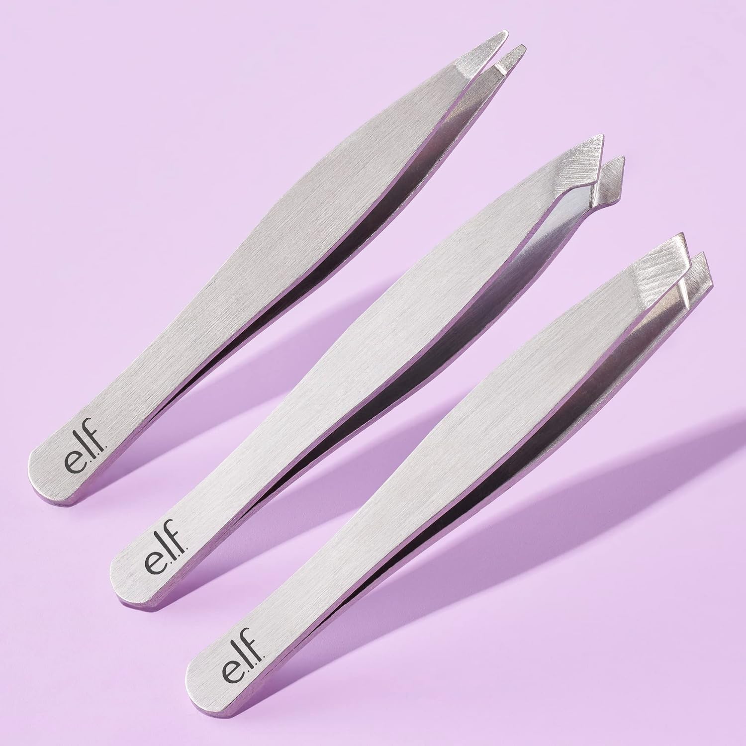 e.l.f. Tweezer Trio Kit. Three Mini Eyebrow Tweezers For Shaping. Defining & Grooming Brows. Great For Touchups On The Go. Vegan & Cruelty-Free