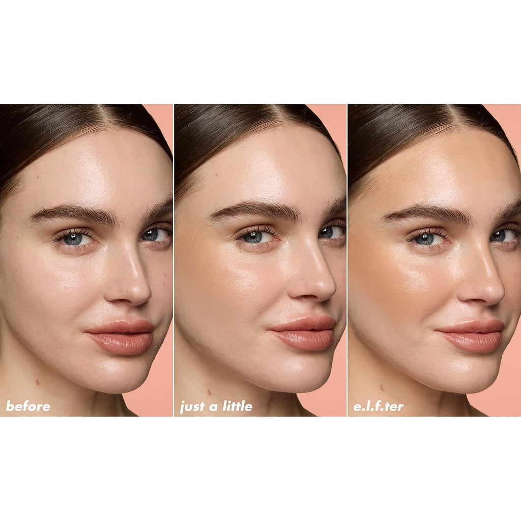 e.l.f. Soft Glam Cream Bronzer Stick. Sun-Kissed Soft Glow. Fair | Butter-Soft Blendable Formula. Satin Sculpted Finish. Buildable Warmth & High-Impact Color. Vegan & Cruelty-Free