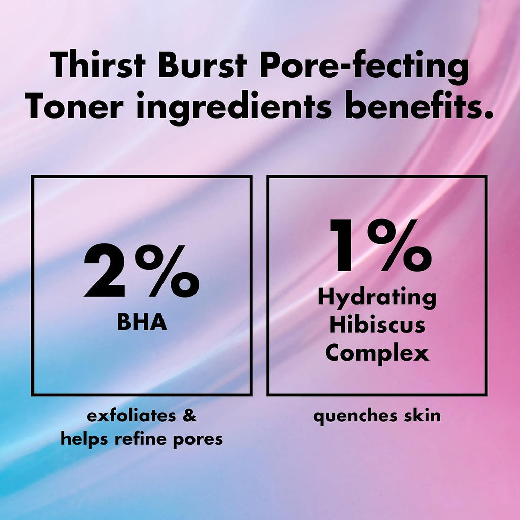 e.l.f. SKIN Thirst Burst Pore-fecting Toner. Hydrating for Face. Smooths. Plumps & Minimizes Pores. Infused with Salicylic Acid. Vegan & Cruelty-Free