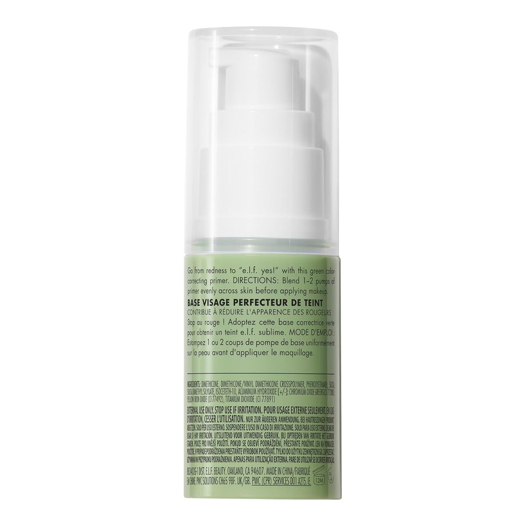 e.l.f. Tone Adjusting Face Primer. Makeup Primer For Neutralizing Uneven Skin Tones & Redness. Grips Makeup To Last. Vegan & Cruelty-free. Small