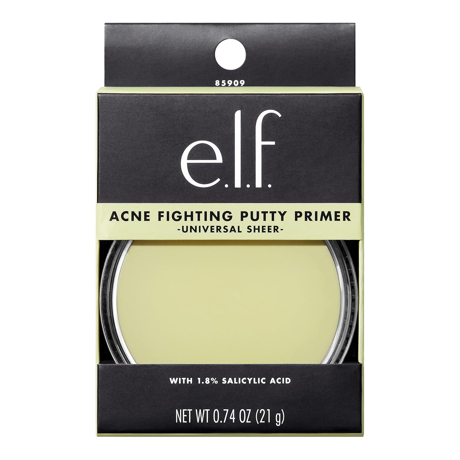 e.l.f. Acne Fighting Putty Primer. Infused with 1.8% Salicylic Acid. Helps Prevents Future Breakouts & Helps Reduce Redness. Minimizes Appearance of Pores. Preps & Primes Skin. 0.74 Oz (21g)