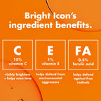 e.l.f. SKIN Bright Icon Vitamin C + E + Ferulic Serum. 1 oz | Brightening Serum with 15% Vitamin C. 1% Vitamin E & 0.5% Ferulic Acid. Helps the Look of Dark Spots. Vegan & Cruelty-Free