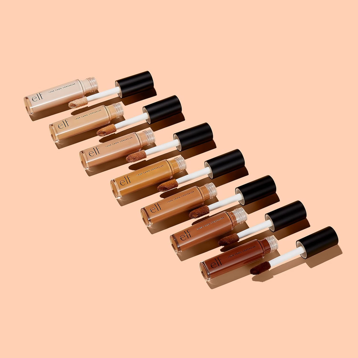 e.l.f. 16HR Camo Concealer. Full Coverage. Matte Finish Under-Eye & Blemish Corrector. Hydrating Formula. 16-Hour Crease-Resistant Wear. Deep Chestnut