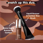 e.l.f. Liquid Bronzer & Contour Duo Brush | Silky Highly Pigmented Formula with Dual-ended Makeup Brush. Synthetic Bristles. 100% Vegan and Cruelty-Free