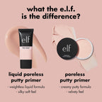 e.l.f. Liquid Poreless Putty Primer. Universal Sheer | Lightweight Face Primer For Long-lasting Makeup Wear. Creates A Smooth Complexion. Vegan & Cruelty-free
