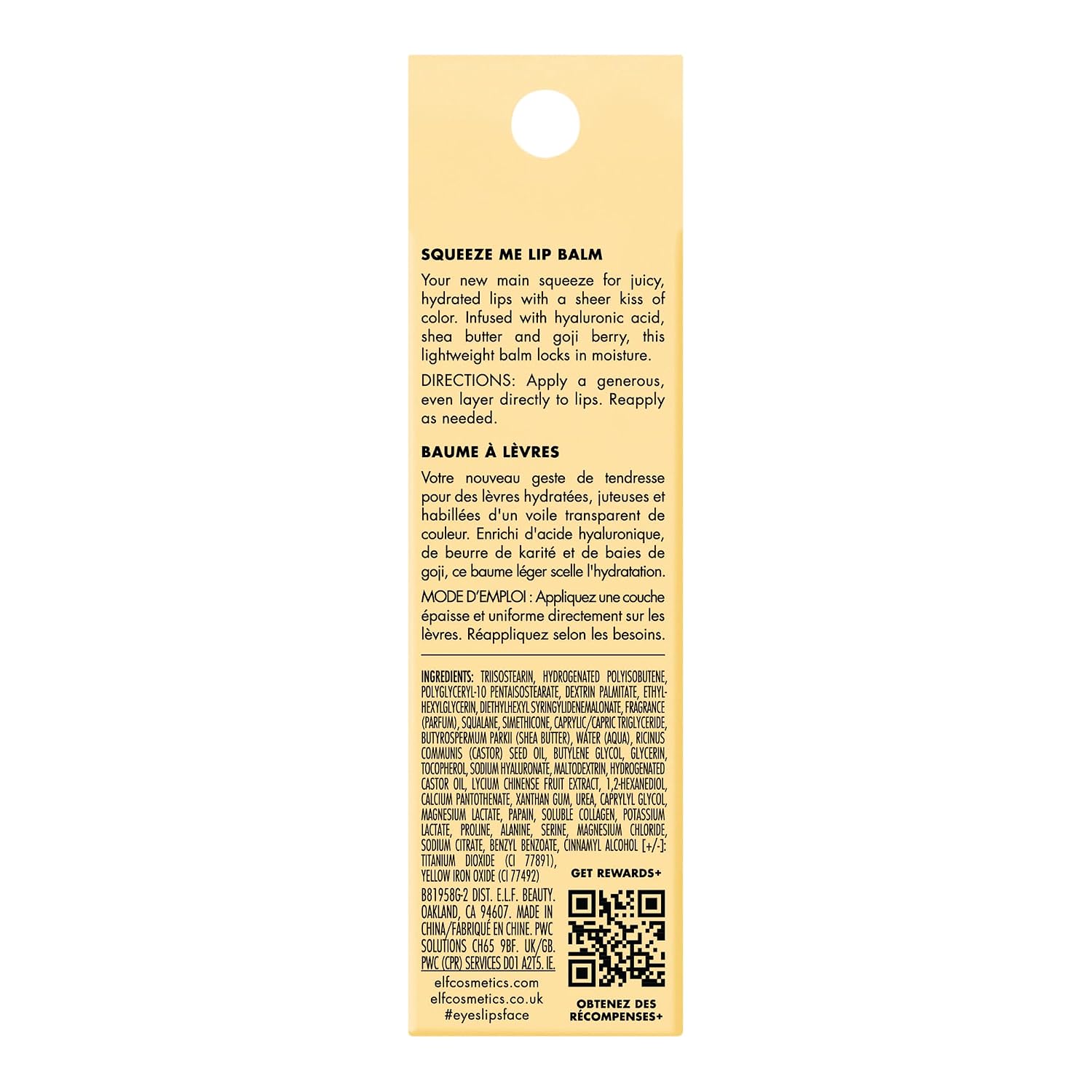 e.l.f. Squeeze Me Lip Balm. Vanilla Frosting | Moisturizing Lip Balm For A Sheer Tint Of Color. Infused With Hyaluronic Acid. Vegan & Cruelty-free