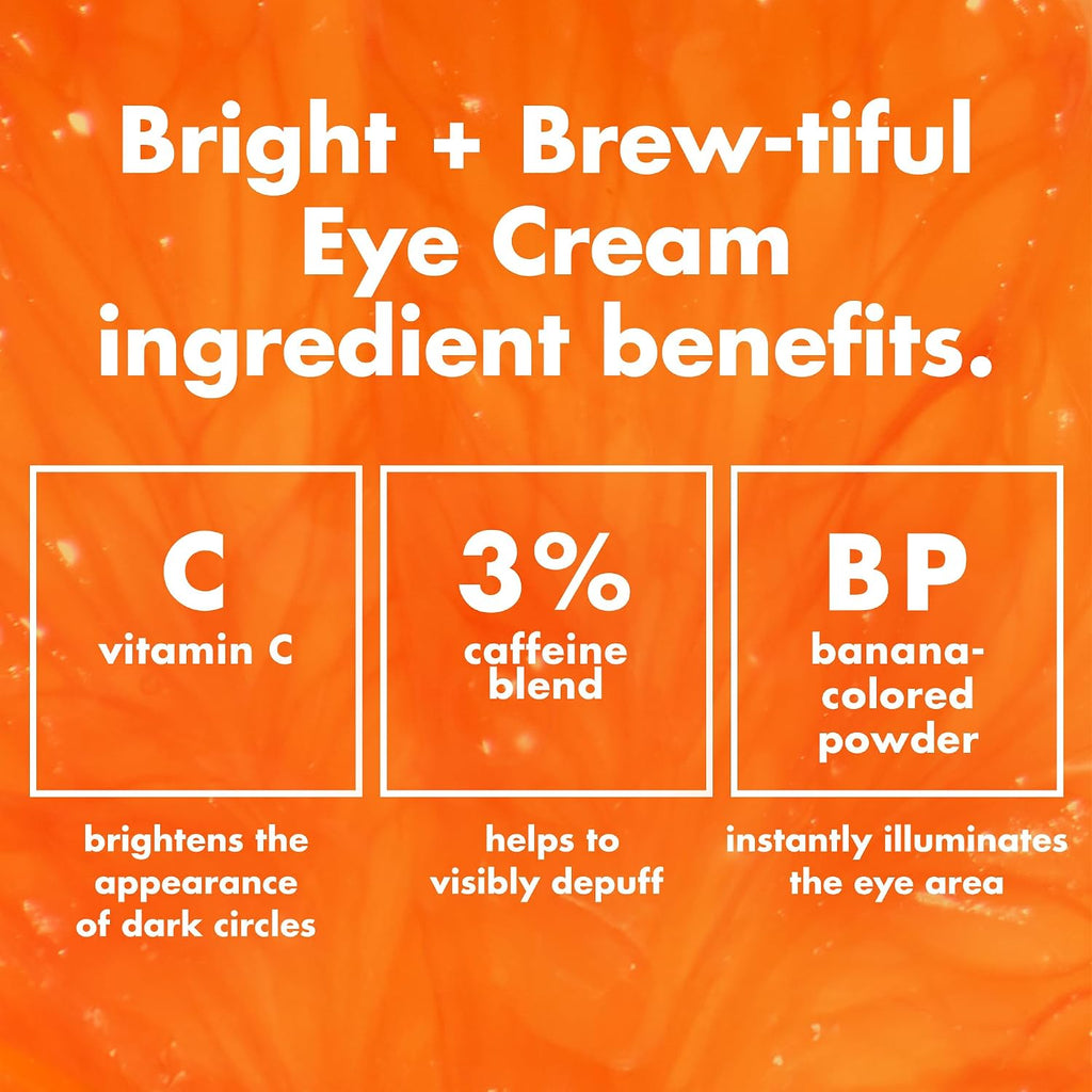 e.l.f. SKIN Bright + Brew-tiful Eye Cream. Helps Brighten Appearance Of Undereye Dark Circles & Repair Puffiness. Vegan & Cruelty-Free