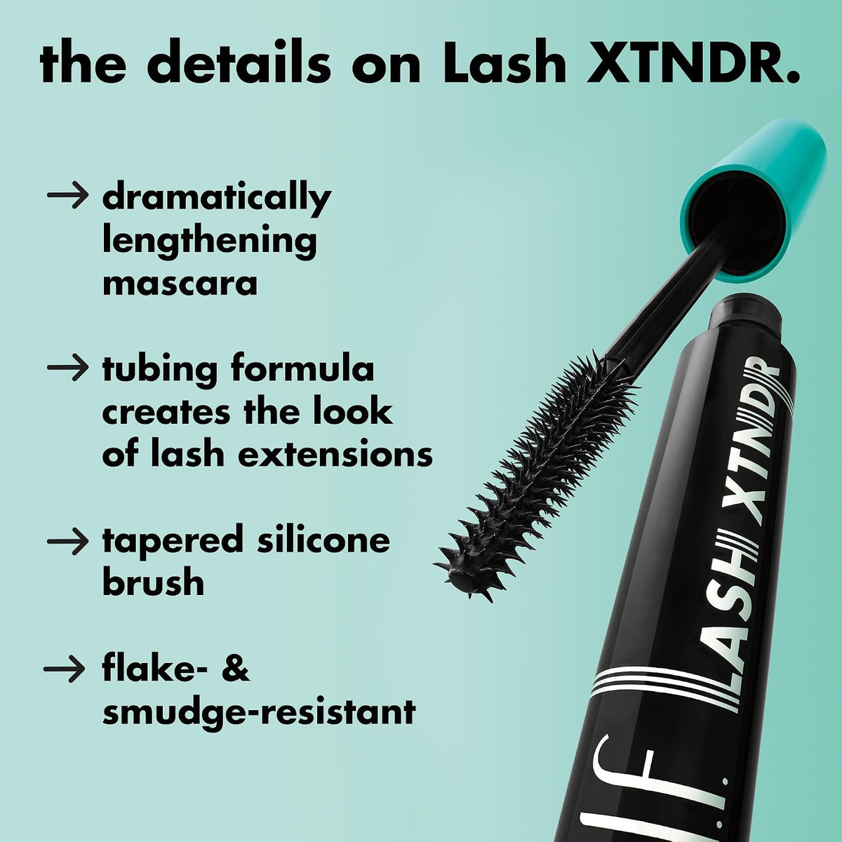 e.l.f. Lash XTNDR Mascara. Pitch Black | Made With Tubing Technology For The Look Of Lash Extensions. Clump & Flake Free. Vegan & Cruelty-Free