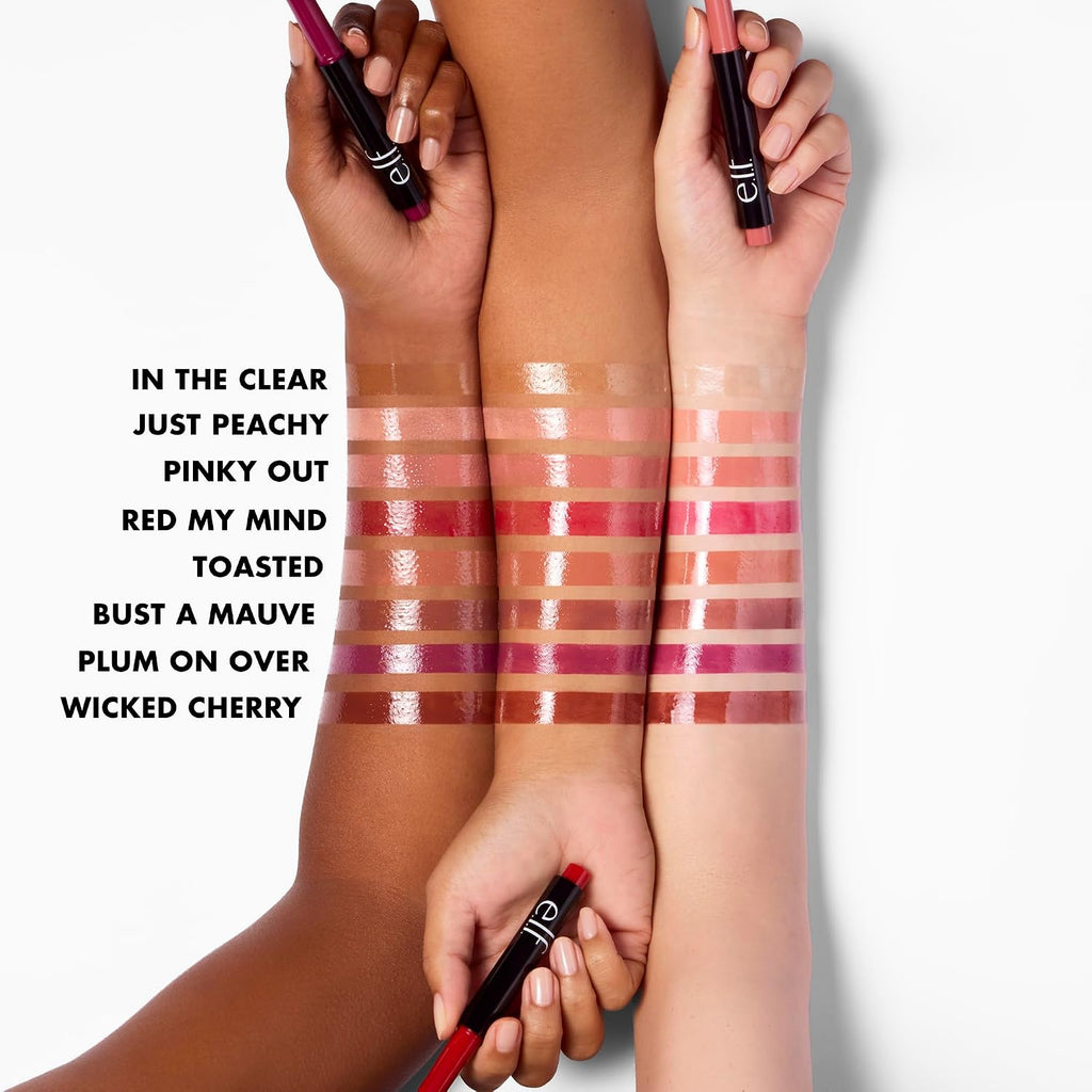 e.l.f. Pout Clout Lip Plumping Pen. Plum on Over | Nourishing Lip Balm For Sheer Color & Shine. Plumps & Moisturizes. Vegan & Cruelty-Free