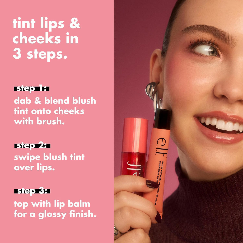 e.l.f. Sheer You Glow Lip & Cheek Duo. Sheer For It Blush Tint & Lip Balm | Buildable Sheer Color. Hydrating Glossy Finish. Tinted Lip Balm & Blush Tint Kit. Natural-Looking Glow. Vegan & Cruelty-Free