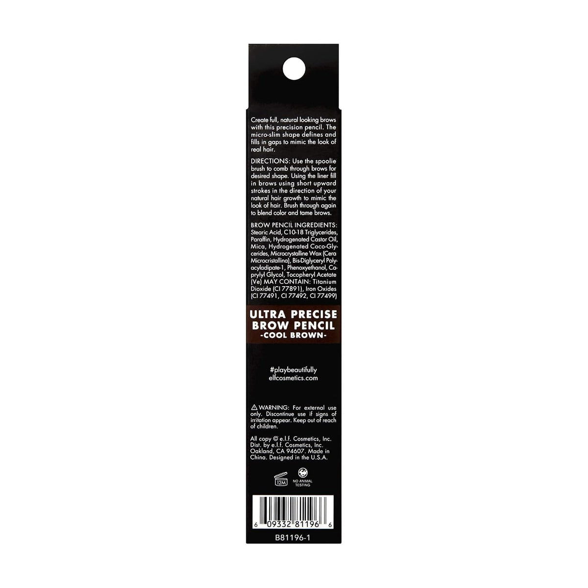 e.l.f. Ultra Precise Brow Pencil. Dual-Ended. Ultra Fine Tip Defines & Fills Eyebrows. Creamy Formula. Vegan & Cruelty-Free. Cool Brown