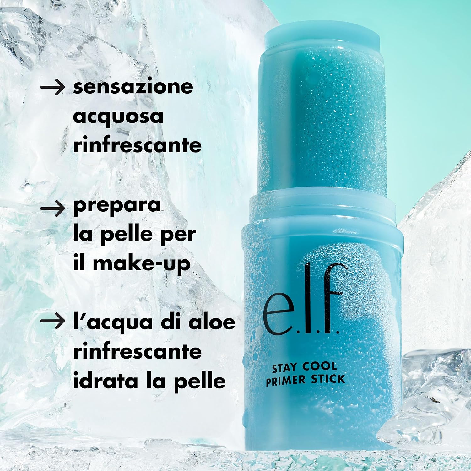e.l.f. Stay Cool Primer Stick | Hydrating Gel Primer Preps Skin For Makeup. Imparts A Cooling Feel. Infused With Aloe Water. Vegan & Cruelty-Free
