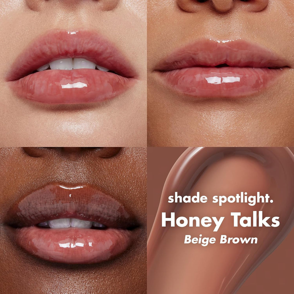 e.l.f. Glow Reviver Lip Oil. Tinted. Hydrating & Non-Sticky. Honey Talks | High-Shine Tinted Lip Oil. Hydrating. Infused with Jojoba & Nourishing Oils. Glossy Formula. Vegan & Cruelty-Free