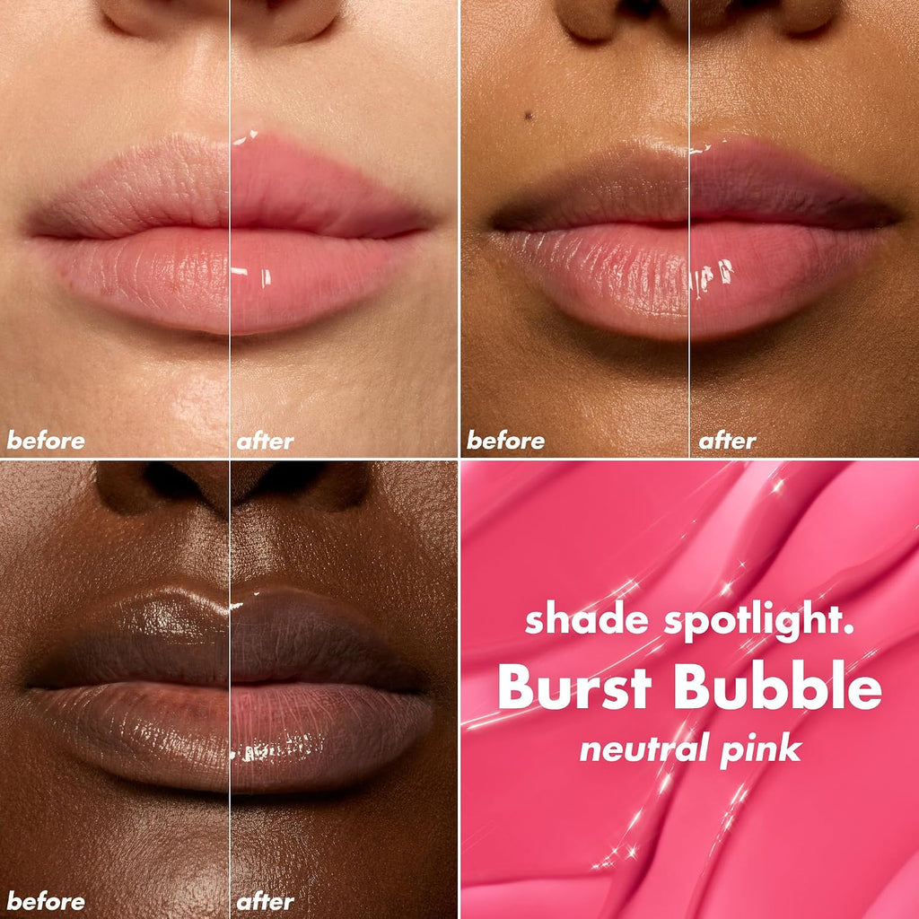 e.l.f. Glow Reviver Plumping Lip Oil. Burst Bubble | Tinted Lip Plumper For A High-Shine. Plump Finish. Infused With Jojoba Oil. Vegan & Cruelty-Free