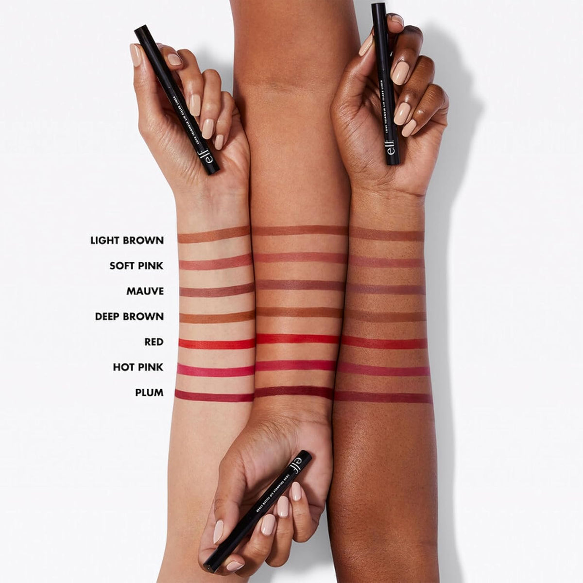 e.l.f. Love Triangle Lip Filler Liner. 2-in-1 Lipliner Pencil For Sculpting & Filling. Long-Lasting Intense Color. Vegan & Cruelty-Free. Deep Brown