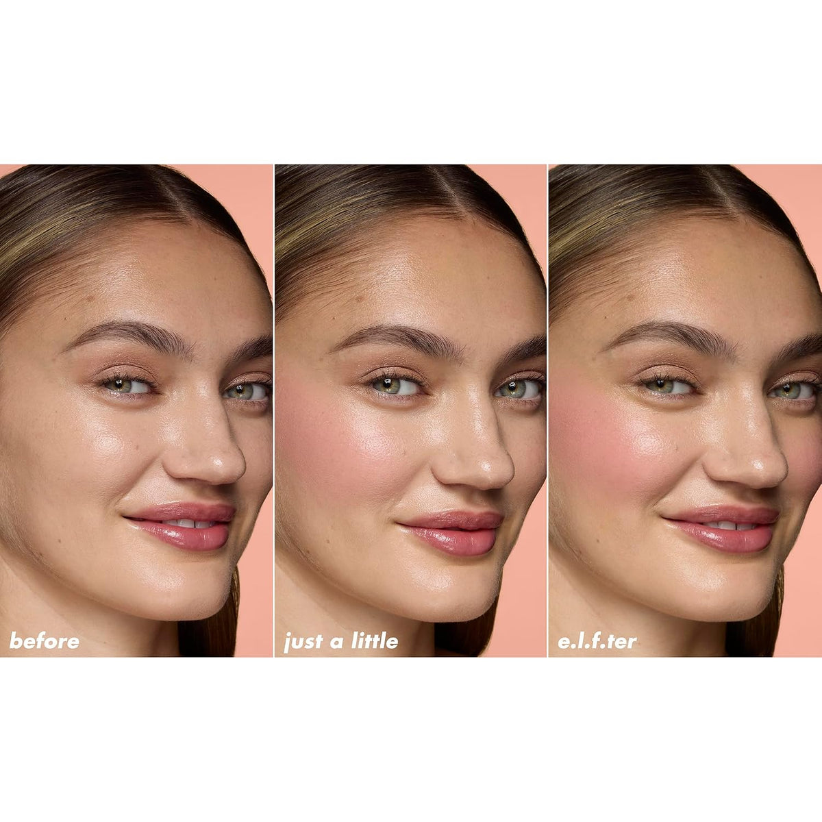 e.l.f. Soft Glam Cream Blush Stick. Buildable Natural Flush. Pink On It | Creamy Blendable Texture. Soft Satin Finish. Lightweight Buildable Color. Easy On-the-Go Application. Vegan & Cruelty-Free