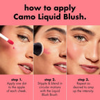 e.l.f. Camo Liquid Blush. Buildable & Blendable. Pinky Promise | Lightweight Liquid Formula. Long-Lasting Wear. High-Pigment Color. Smooth Application. Buildable. Vegan & Cruelty-Free
