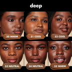 e.l.f. Soft Glam Satin Foundation. Medium Coverage. 50 Deep Warm | Satin Finish. Long-Lasting Wear. Hydrating Hyaluronic Acid & Hibiscus Complex. Blurs Pores. Lightweight. Vegan & Cruelty-Free