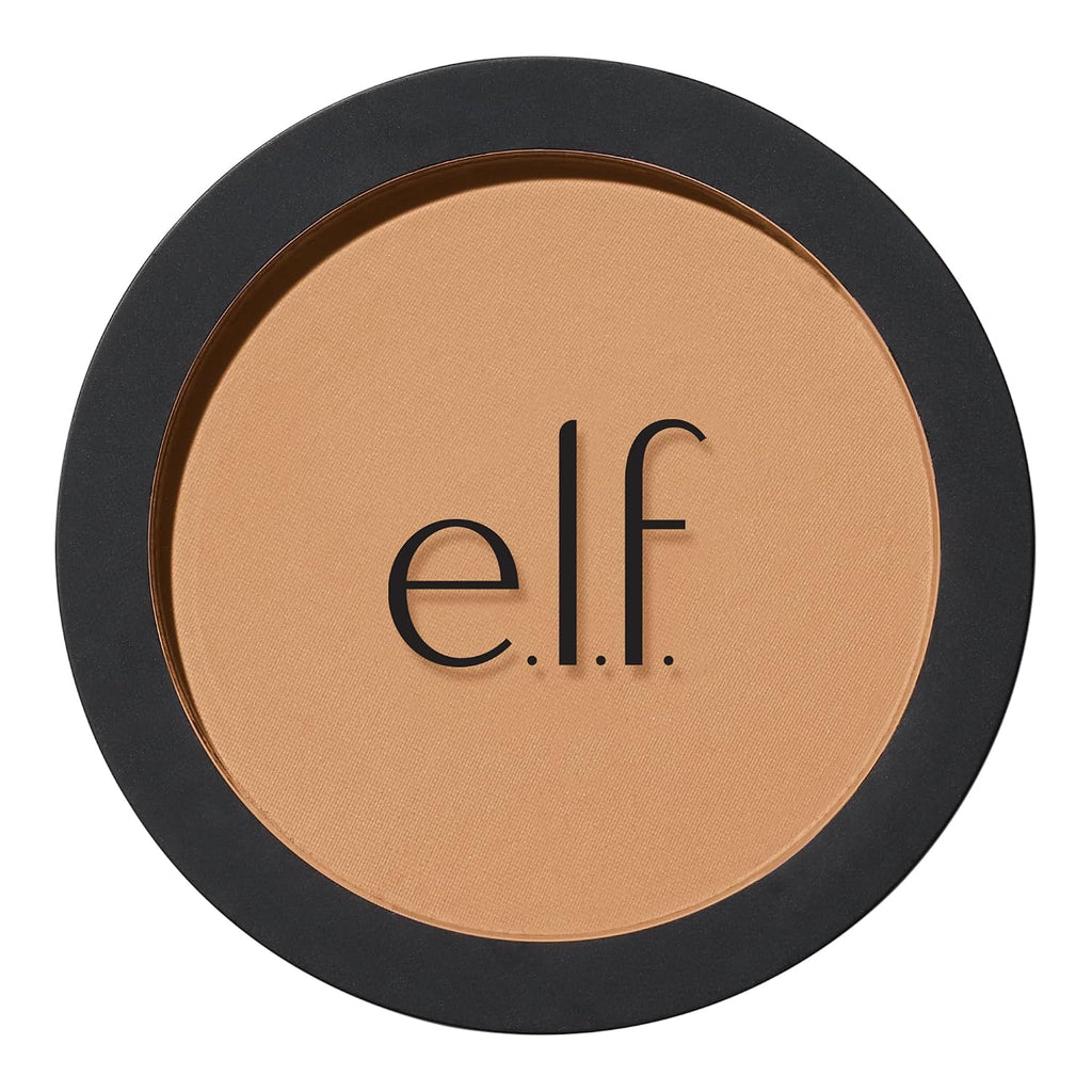 e.l.f. Primer-infused Bronzer. Long-Wear. Matte. Bold. Lightweight. Blends Easily. Contours Cheeks. Forever Sun Kissed. All-Day Wear. 0.35 Oz