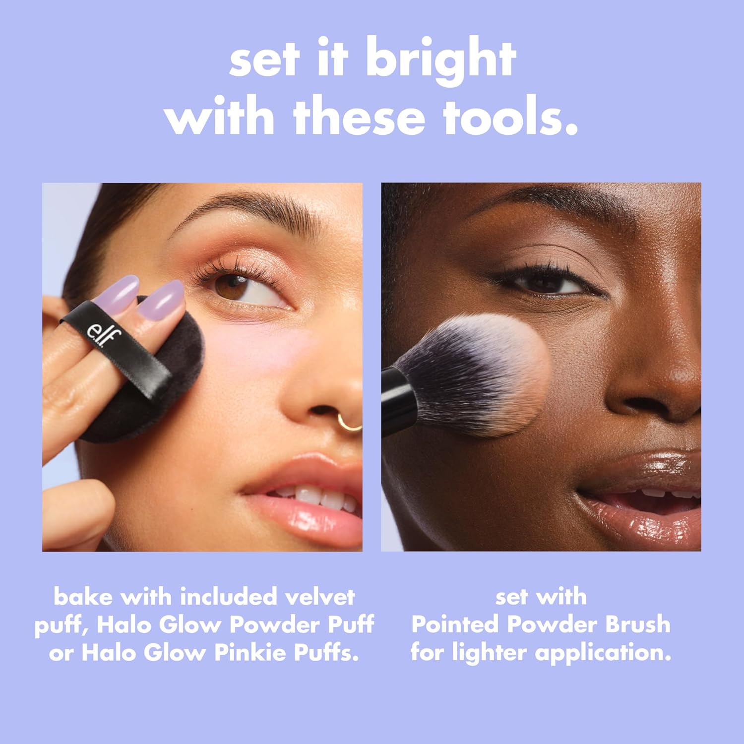 e.l.f. Set it Bright Powder Quad. Fair | Brightening Loose Setting Powder. Bakes. Blurs & Sets for Soft-Matte Radiance. Velvet Puff Included. Vegan & Cruelty-Free