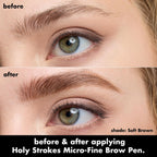 e.l.f. Holy Strokes Micro-Fine Brow Pen. Liquid Waterproof Eyebrow Makeup For Detailing & Adding Dimension. Vegan & Cruelty-Free. Soft Brown