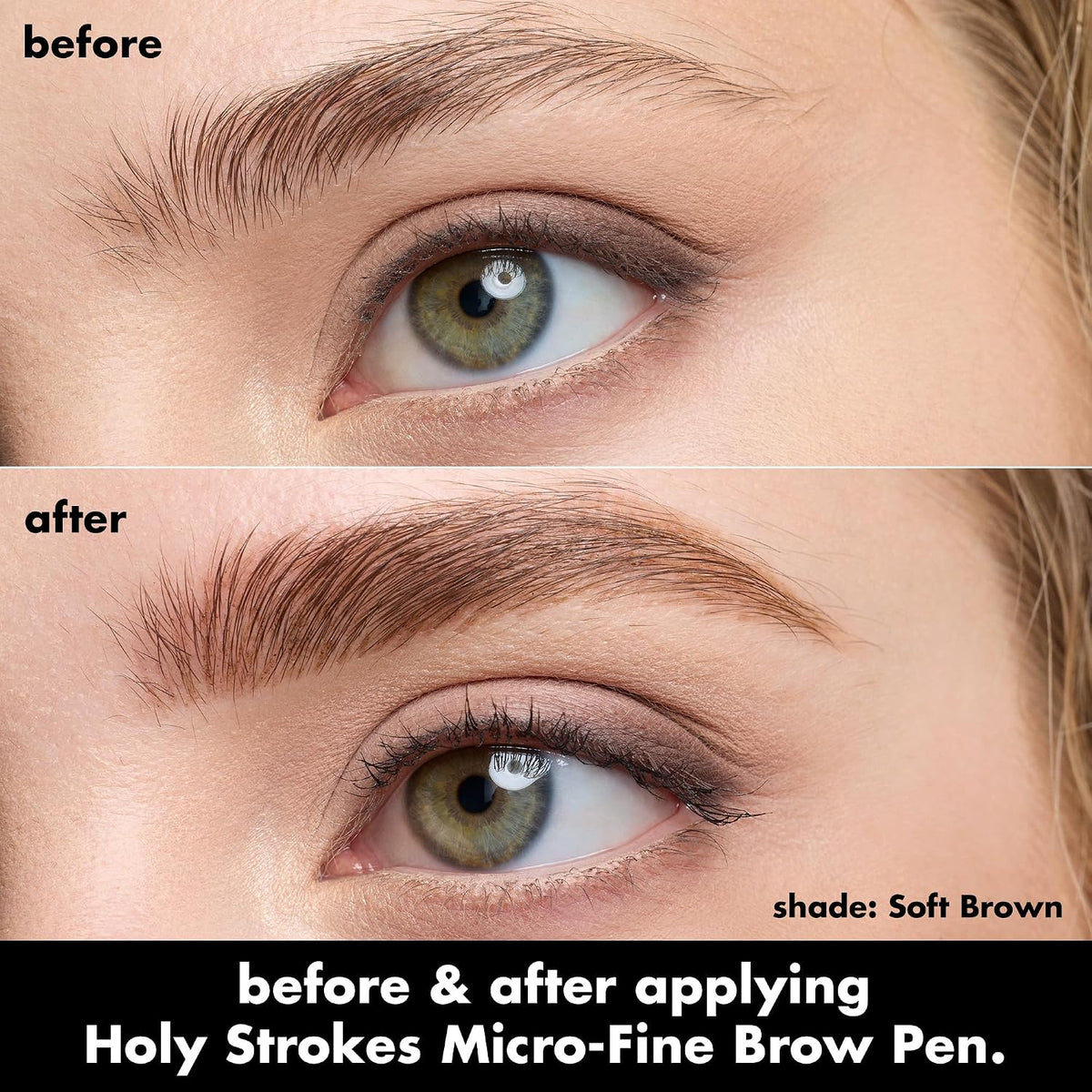 e.l.f. Holy Strokes Micro-Fine Brow Pen. Liquid Waterproof Eyebrow Makeup For Detailing & Adding Dimension. Vegan & Cruelty-Free. Soft Brown