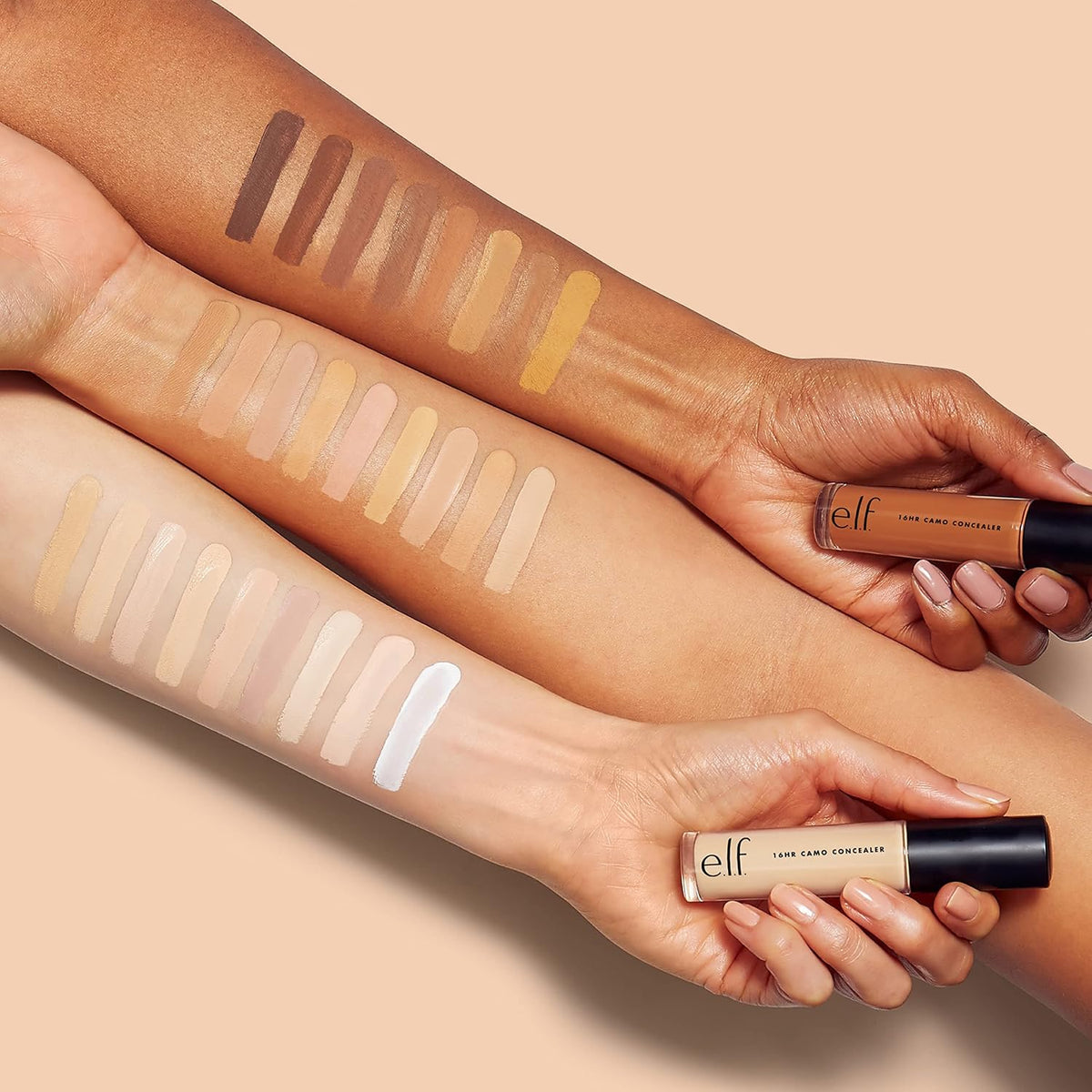 e.l.f. 16HR Camo Concealer. Full Coverage. Matte Finish Under-Eye & Blemish Corrector. Hydrating Formula. 16-Hour Crease-Resistant Wear. Medium Neutral