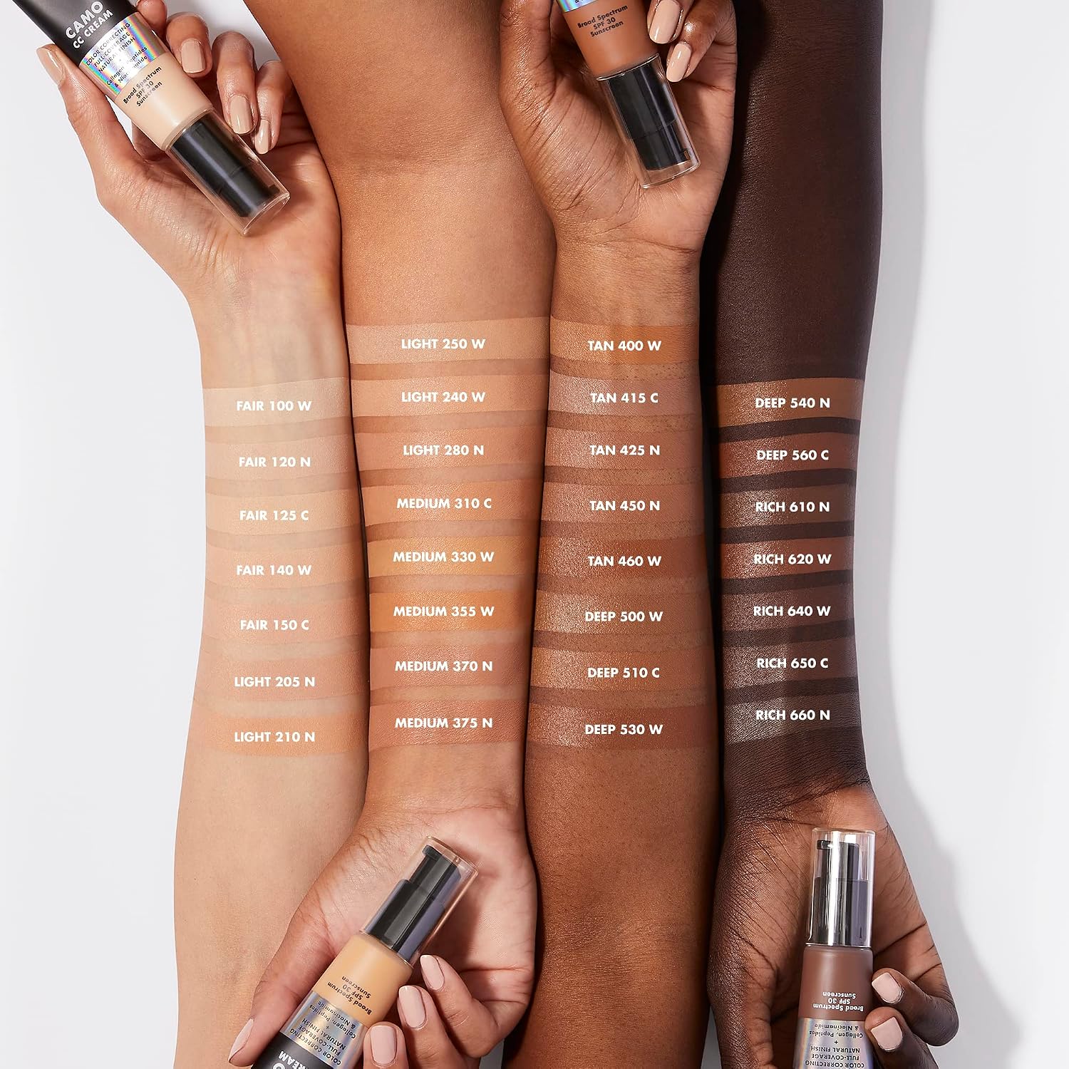 e.l.f. Camo CC Cream. SPF 30 Color-Correcting Medium-To-Full Coverage Face Foundation. Delivers An Airbrushed Finish. Vegan & Cruelty-Free. Light 250 W