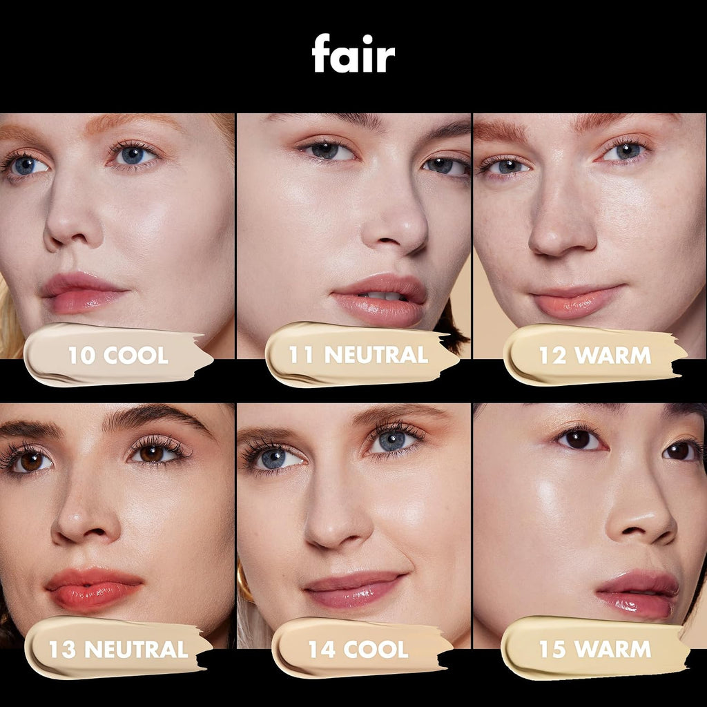e.l.f. Soft Glam Satin Foundation. Medium Coverage. 10 Fair Cool | Satin Finish. Long-Lasting Wear. Hydrating Hyaluronic Acid & Hibiscus Complex. Blurs Pores. Lightweight. Vegan & Cruelty-Free