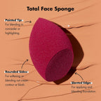 e.l.f. Total Face Blending Sponge. Latex-Free Makeup Sponge With Angled & Rounded Sides For Concealer. Foundation & more. Vegan & Cruelty-Free