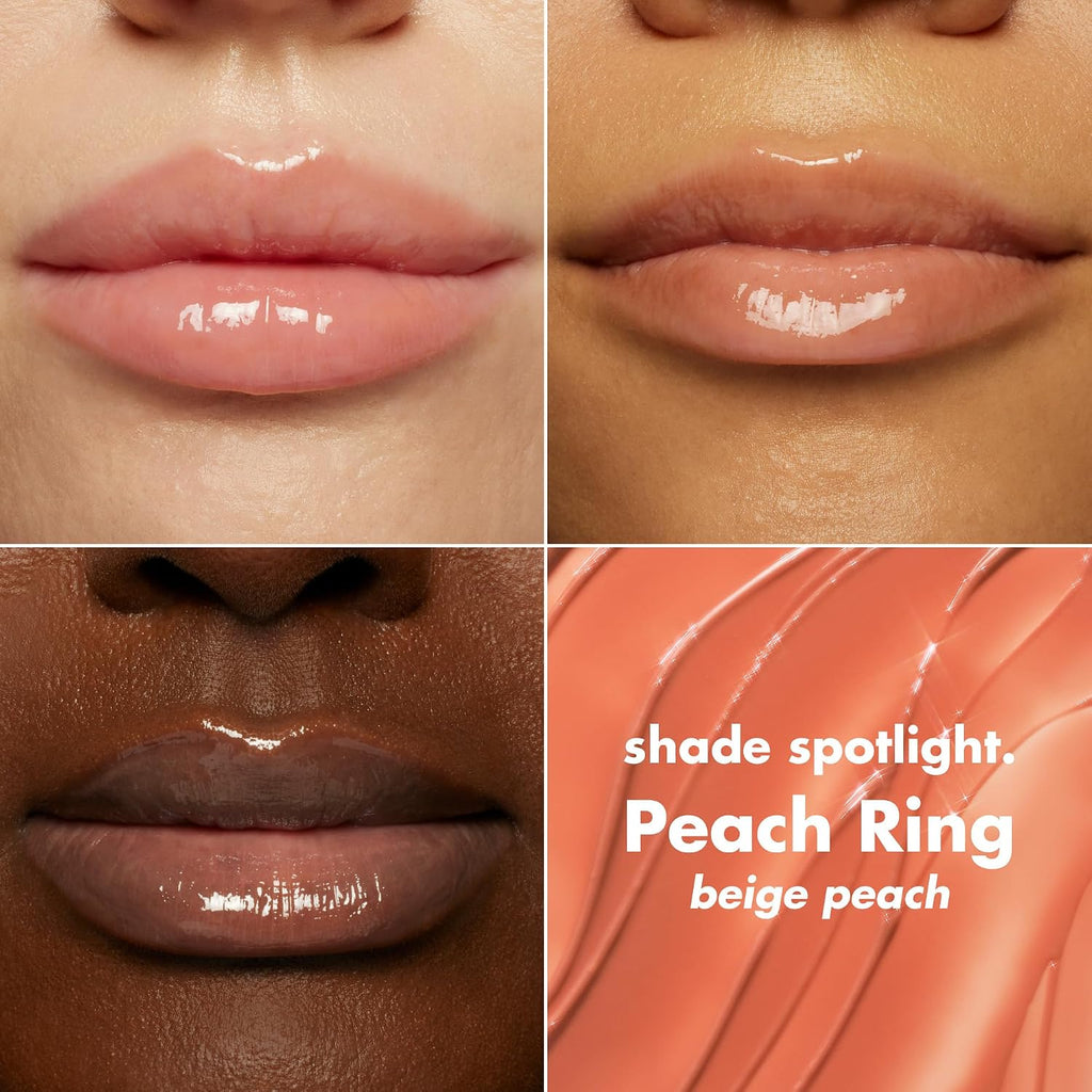e.l.f. Glow Reviver Melting Lip Balm. Tinted. Peach Ring | Hydrating & Glossy. Buildable Sheer Color. Soft Texture with Hyaluronic Acid Blend & Nourishing Butters. Vegan & Cruelty-Free