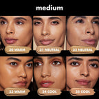 e.l.f. Soft Glam Satin Foundation. Medium Coverage. 32 Medium Neutral | Satin Finish. Long-Lasting Wear. Hydrating Hyaluronic Acid & Hibiscus Complex. Blurs Pores. Lightweight. Vegan & Cruelty-Free