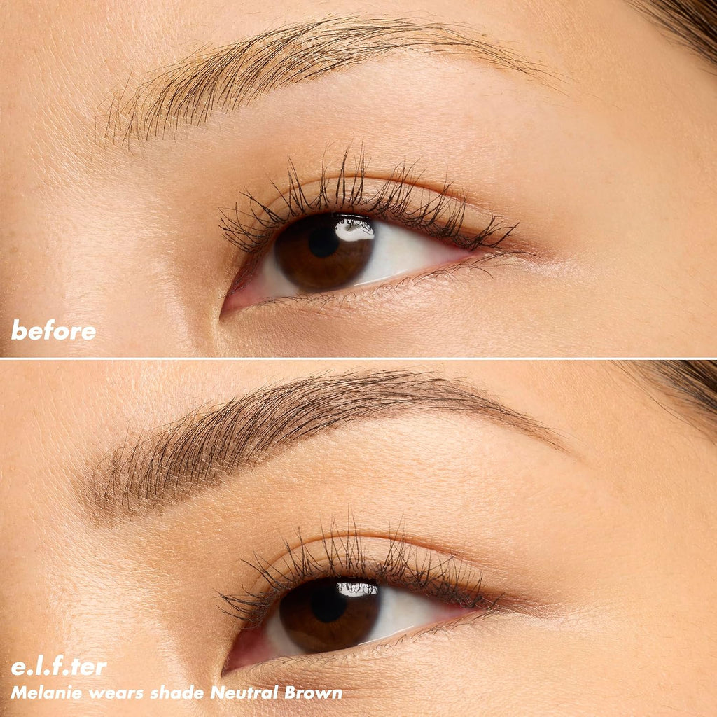 e.l.f. Micro-Fine Brow Pencil. Neutral Brown | Waterproof Brow Color & Spoolie For Shaping Brows & Creating A Feathered Natural-Looking Finish. Vegan & Cruelty-Free