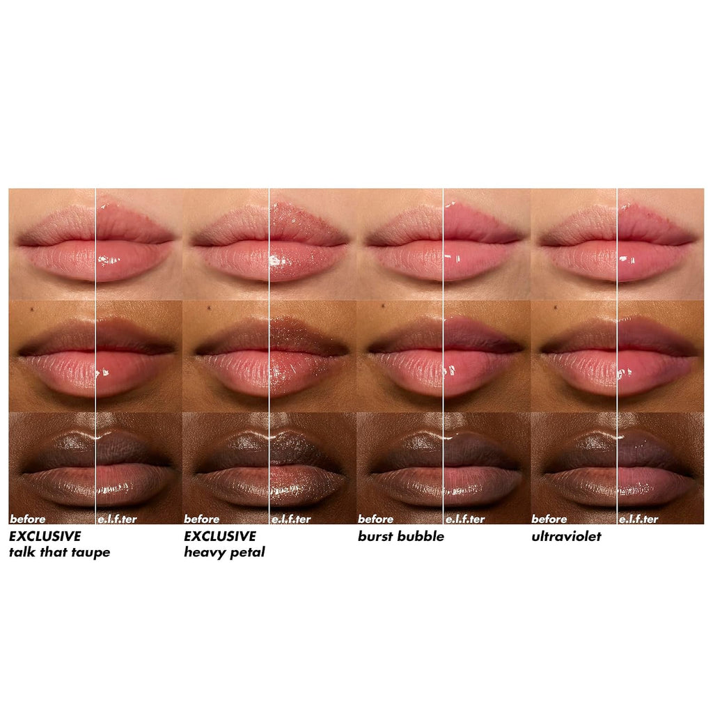 e.l.f. Glow Reviver Plumping Lip Oil Kit | Nourishing Tinted Lip Oils For A High-Shine Finish. Infused With Jojoba Oil. Vegan & Cruelty-Free. 4 Shades