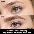 e.l.f. Holy Strokes Micro-Fine Brow Pen. Liquid Waterproof Eyebrow Makeup For Detailing & Adding Dimension. Vegan & Cruelty-Free. Taupe