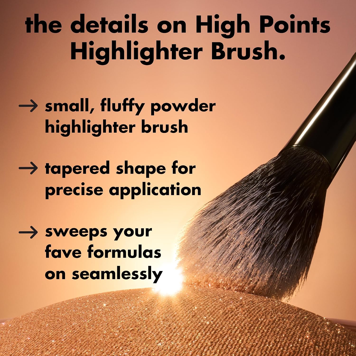 e.l.f. High Points Highlighter Brush. Soft & Tapered Face Makeup Brush For Illuminating & Creating Soft-Focus Glow. Vegan & Cruelty-Free
