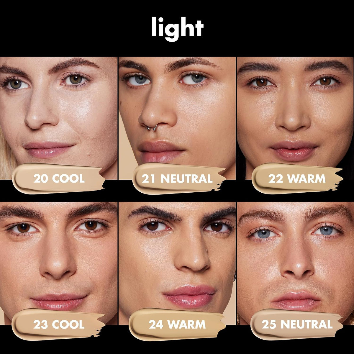 e.l.f. Soft Glam Satin Foundation. Medium Coverage. 22 Light Warm | Satin Finish. Long-Lasting Wear. Hydrating Hyaluronic Acid & Hibiscus Complex. Blurs Pores. Lightweight. Vegan & Cruelty-Free