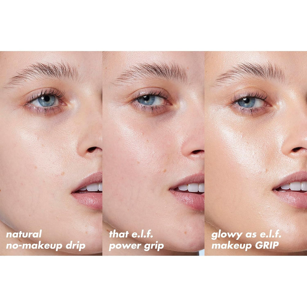 e.l.f. Power Grip Primer + 4% Niacinamide. Gripping Gel Primer. 0.811 Fl Oz | Brightening Formula. Ultra-Dewy & Glowing Finish. Long-Lasting Wear. Hydrating Gel Base. Lightweight. Vegan & Cruelty-Free