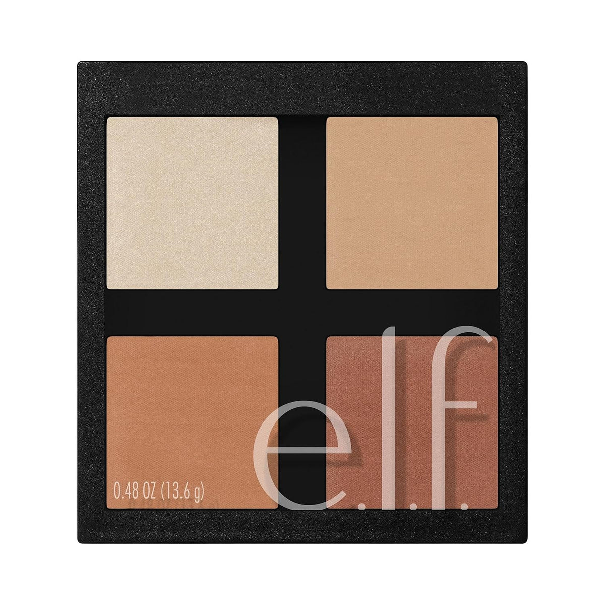 e.l.f. Contour Palette. 4 Shades. Customizable. Easy to Apply. Sculpts. Shades. Brightens. Light/Medium. Infused with Vitamin E. All-Day Wear. 0.56 Oz