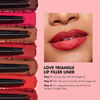 e.l.f. Love Triangle Lip Filler Liner. 2-in-1 Lipliner Pencil For Sculpting & Filling. Long-Lasting Intense Color. Vegan & Cruelty-Free. Deep Brown